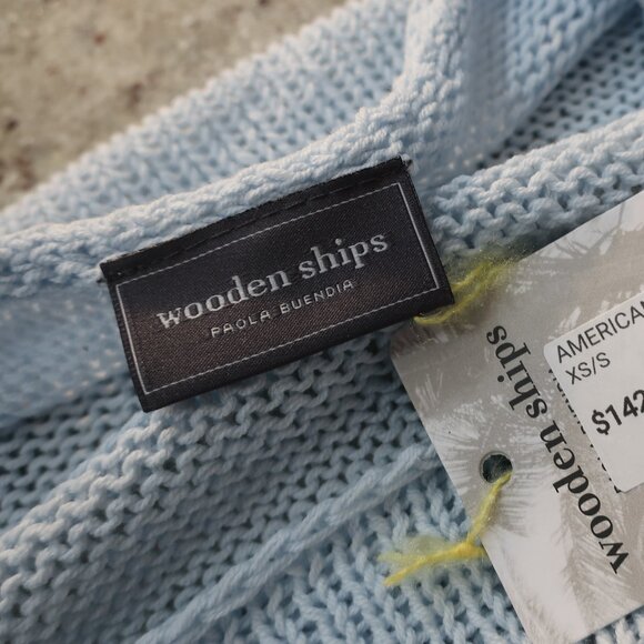 NWT Wooden Ships American Star Red White Ventana Blue Pullover Crew Sweater S/M - Picture 10 of 11